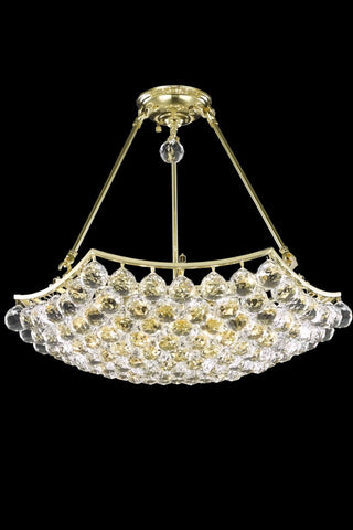 ZC121-V9802D22G/EC By Elegant Lighting Corona Collection 10 Light Flushmount Gold Finish