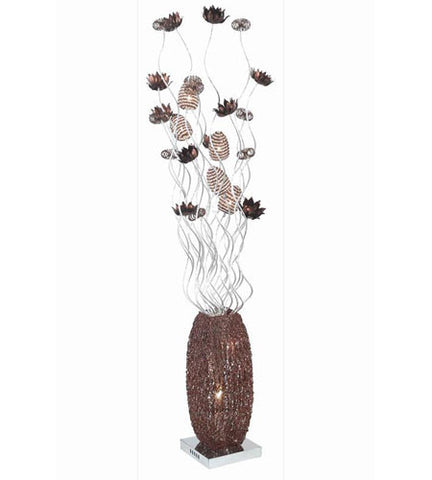 C121-FL4006 By Elegant Lighting South Beach Collection 8 Light Floor Lamp Coffee Finish