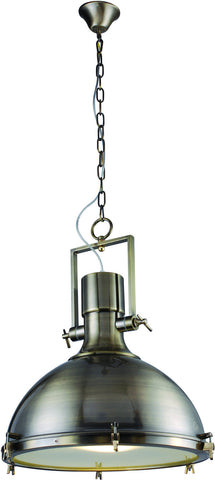 C121-PD1226 By Elegant Lighting - Industrial Collection Antique Brass Finish 1 Light Pendant lamp