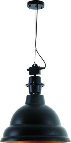 C121-PD1235 By Elegant Lighting - Industrial Collection Black Finish 1 Light Pendant lamp