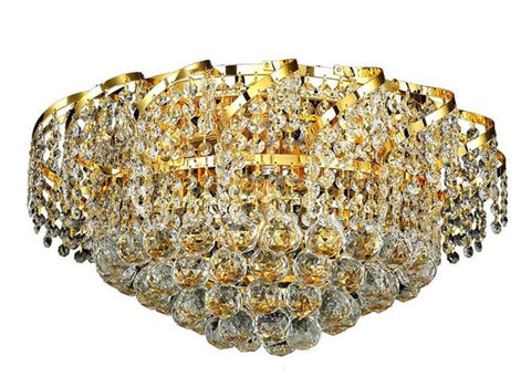 ZC121-VECA1F20G/RC By Elegant Lighting - Belenus Collection Gold Finish 8 Lights Flush Mount