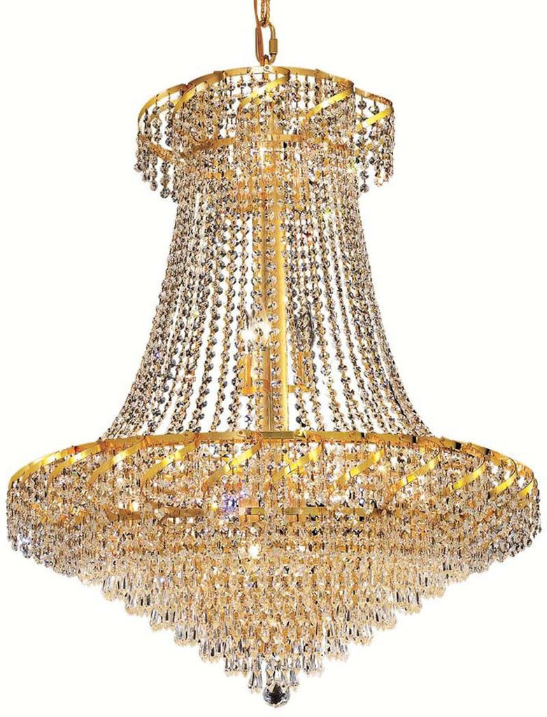 C121-ECA4D30G/RC By Elegant Lighting - Belenus Collection Gold Finish 18 Lights Dining Room