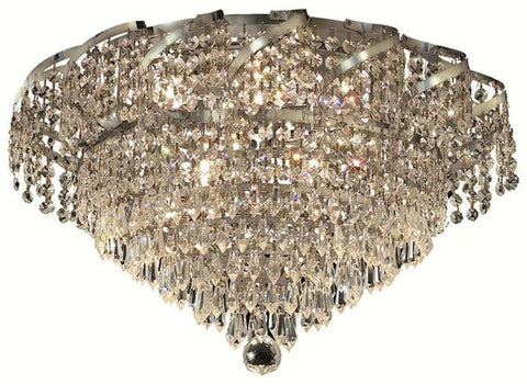 C121-ECA4F20C/RC By Elegant Lighting - Belenus Collection Chrome Finish 8 Lights Flush Mount