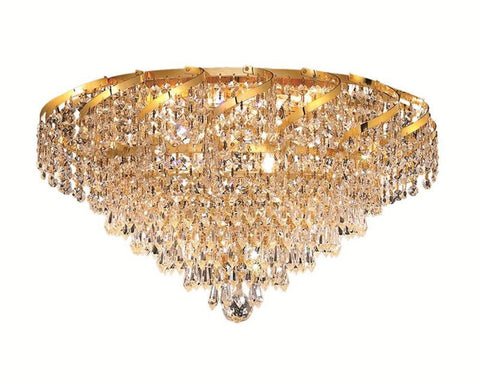 C121-ECA4F20G/RC By Elegant Lighting - Belenus Collection Gold Finish 8 Lights Flush Mount