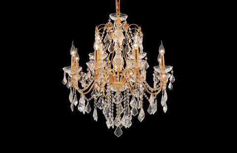 C121-2015D28G By REGENCY - St. Francis Collection 24k Gold Plated Finish Chandelier