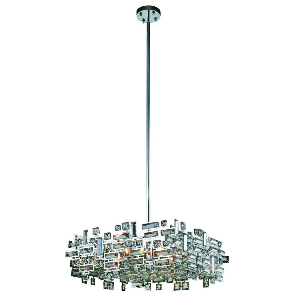 C121-2100D21C/RC - Regency Lighting: Picasso 6 light Chrome Pendant Clear Royal Cut Crystal