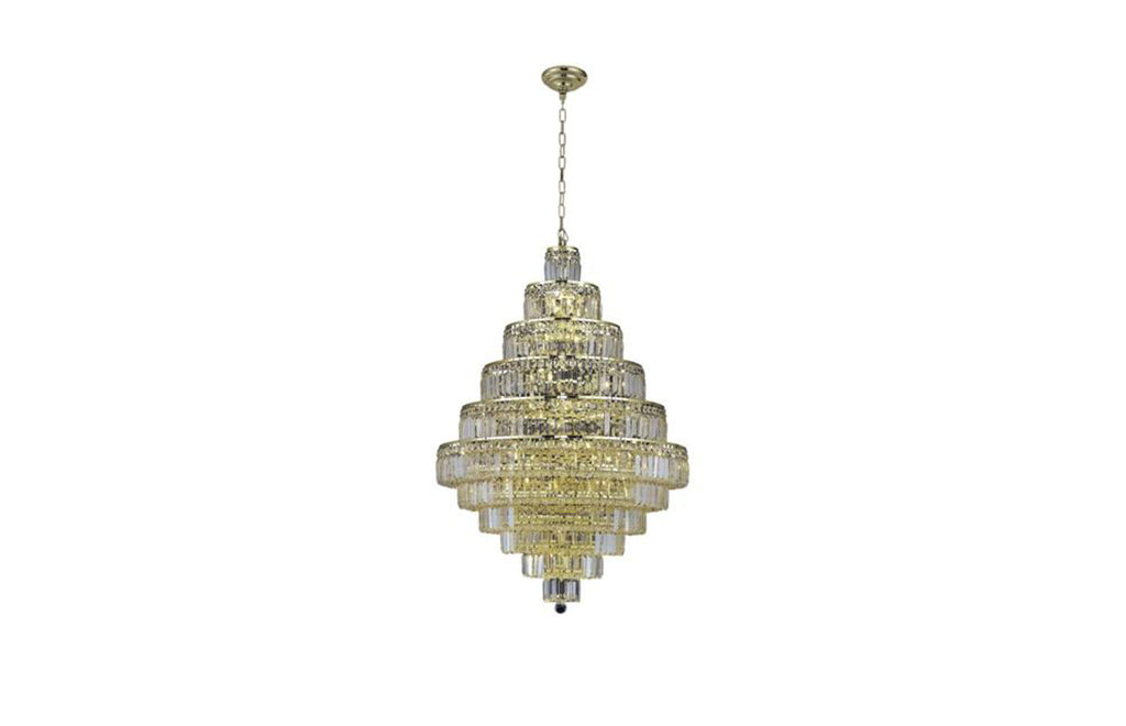 C121-2038D32G/EC - Regency Lighting: Maxime 30 light Gold Chandelier Clear Elegant Cut Crystal