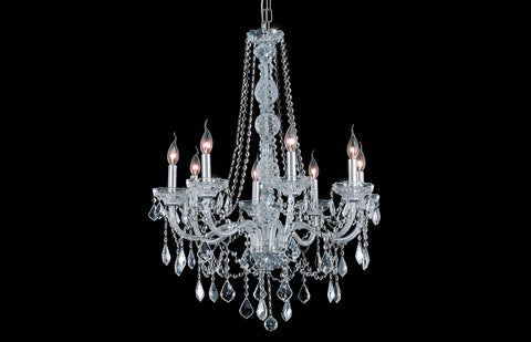 C121-7858D28C/RC - Regency Lighting: Verona 8 light Chrome Chandelier Clear Royal Cut Crystal