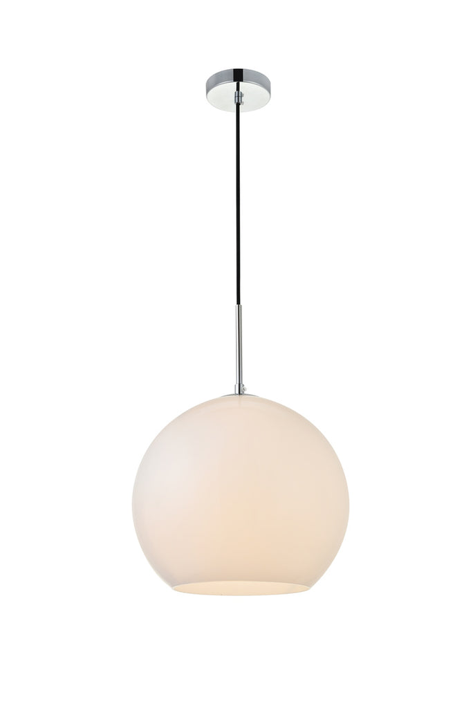 ZC121-LD2225C - Living District: Baxter 1 Light Chrome Pendant With Frosted White Glass