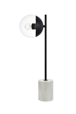 ZC121-LD6105BK - Living District: Eclipse 1 Light Black Table Lamp With Clear Glass