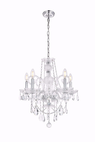 C121-7835D20C/RC - Regency Lighting: Princeton 5 light Chrome Chandelier Clear Royal Cut Crystal