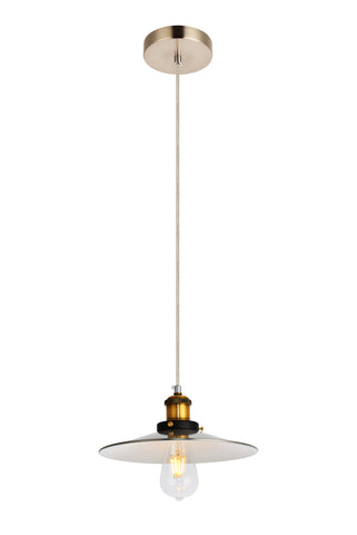 ZC121-LDPD2106 - Living District: Piers Collection Pendant D10.2 H4.5 Lt:1 Burnished Nickel Brass and frosted white inside Finish