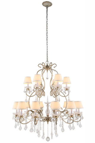 ZC121-1471G39SL - Urban Classic: Diana 18 light Vintage Silver Leaf Chandelier Clear Royal Cut Crystal