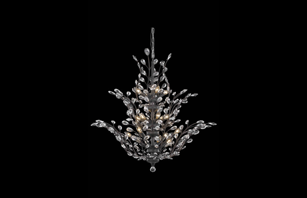 C121-2011G41DB/RC - Regency Lighting: Orchid 18 light Dark Bronze Chandelier Clear Royal Cut Crystal