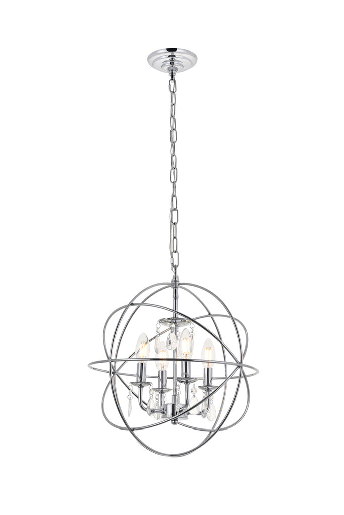 ZC121-LD5055D16C - Living District: Wallace 4 light Chrome Pendant