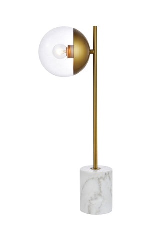 ZC121-LD6109BR - Living District: Eclipse 1 Light Brass Table Lamp With Clear Glass