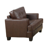 Set of 3 - Samuel Tufted Sofa + Loveseat + Chair Dark Brown - D300-10023