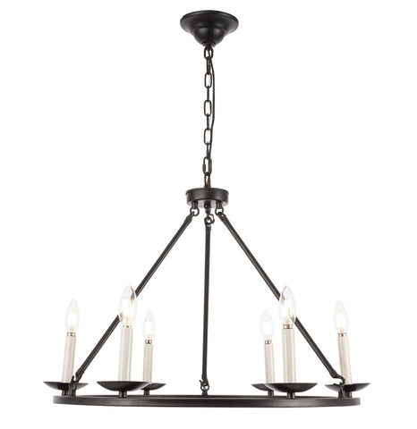 ZC121-LD6010D26BK - Living District: Maine 6 light Black chandelier