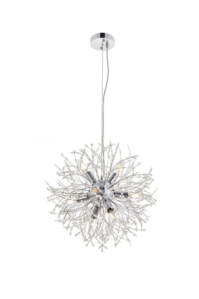 ZC121-LD5052D20C - Living District: Flores 8 light Chrome Pendant