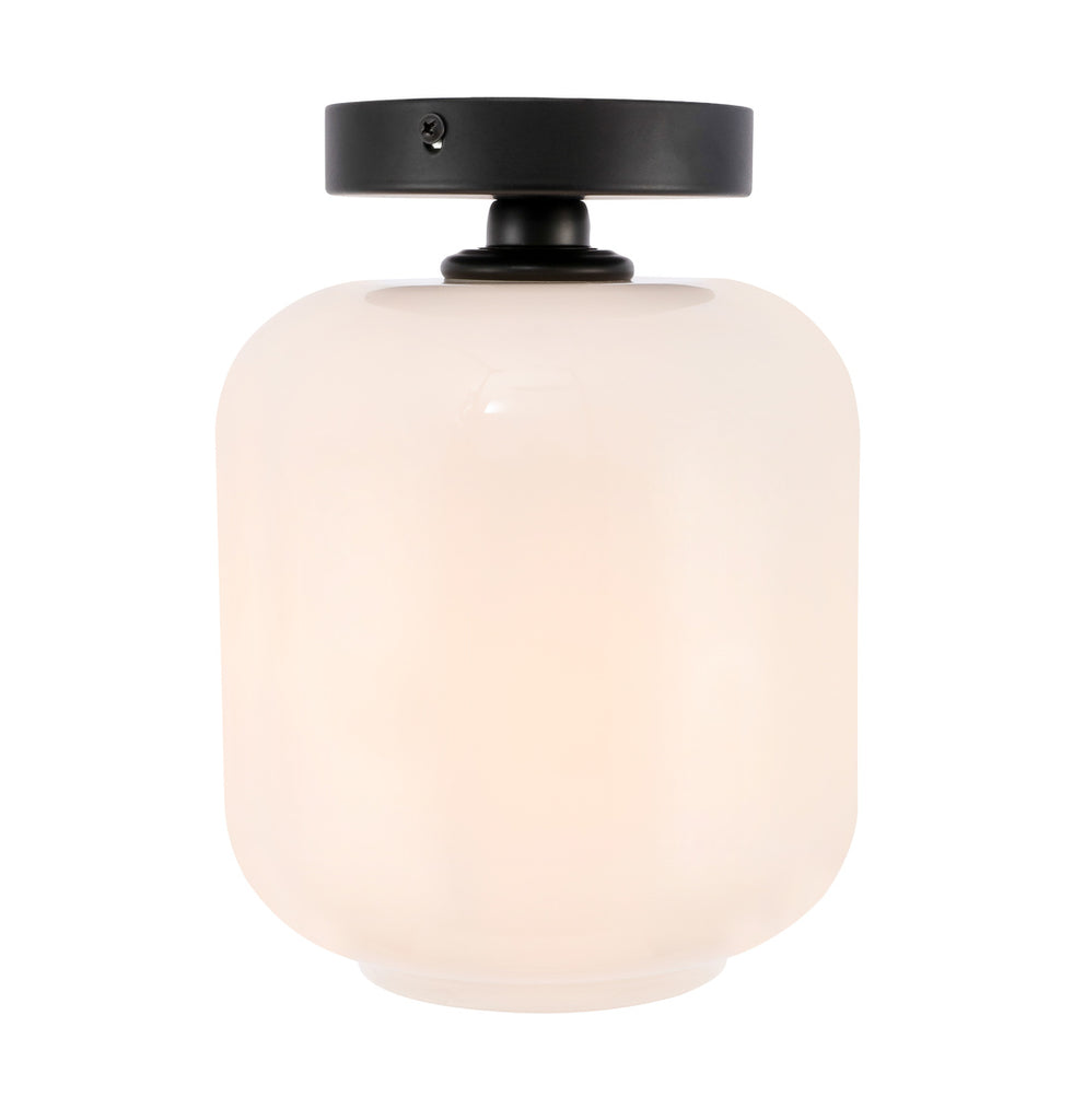 ZC121-LD2271BK - Living District: Collier 1 light Black and Frosted white glass Flush mount