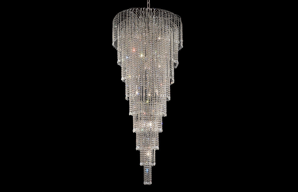 C121-6801G30C/RC - Regency Lighting: Falls 15 light Chrome Chandelier Clear Royal Cut Crystal