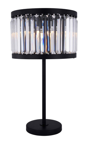 ZC121-1233TL18MB/RC - Urban Classic: Chelsea 4 light Matte Black Table Lamp Clear Royal Cut Crystal