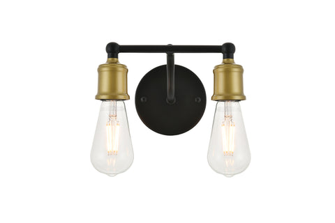 ZC121-LD4028W9BRB - Living District: Serif 2 light brass and black Wall Sconce