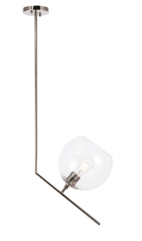 ZC121-LD8033D10C - Living District: Ryland 1 light Chrome and Clear glass pendant