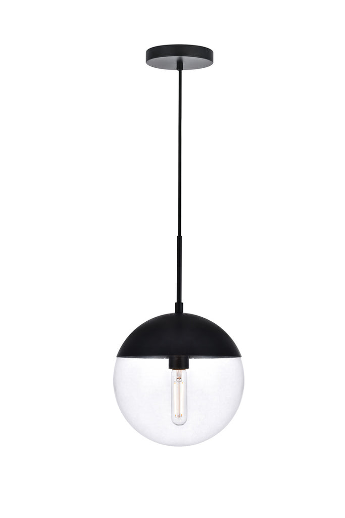 ZC121-LD6033BK - Living District: Eclipse 1 Light Black Pendant With Clear Glass