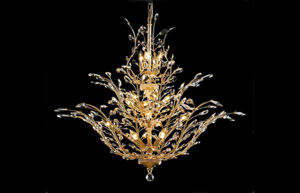 C121-2011G41G/RC - Regency Lighting: Orchid 18 light Gold Chandelier Clear Royal Cut Crystal