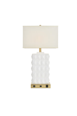 ZC121-TL3001 - Regency Decor: Brio Collection 1-Light Brushed Brass and frosted white Finish Table Lamp
