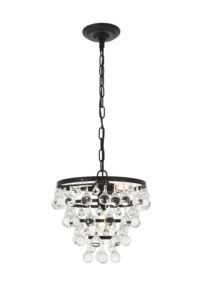 ZC121-LD5016D13BK - Living District: Kora 3 light Black Pendant