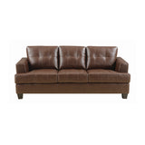 Set of 3 - Samuel Tufted Sofa + Loveseat + Chair Dark Brown - D300-10023