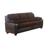 Set of 3 - Monika Upholstered Stationary Sofa + Loveseat +Chair Chocolate - D300-10015