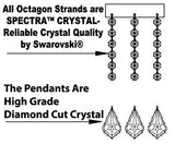 Swarovski Crystal Trimmed 19th C. Baroque Iron & Crystal Chandelier Lighting H 22" x W 30"-Dressed w/Large, Luxe Crystals! Good for Dining room, Foyer, Entryway, Living Room, Bedroom! w/ Black Shades - G93-BLACKSHADES/B62/B89/995/18SW